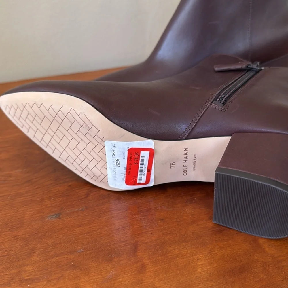 Cole Haan Elyse Bootie Brown Leather Women’s Size 7 NEW